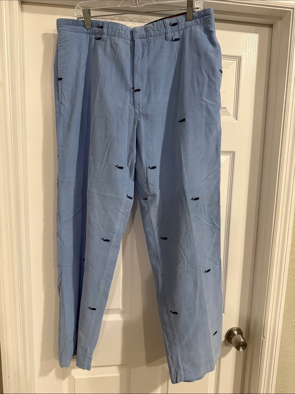 Vintage Tommy Hilfiger Light Blue Chinos with Navy whale Embroidery - Flag Tag
